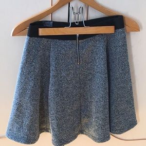 Gray Short Mini Skirt with a Suede Band